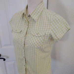 Cherokee Western Style Shirt Greenish Yellow Size Lg Jr. VTG